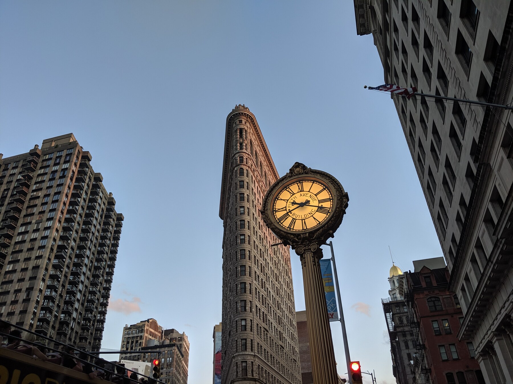 Flatiron Building and streetscape at Broadway and Fifth Avenue